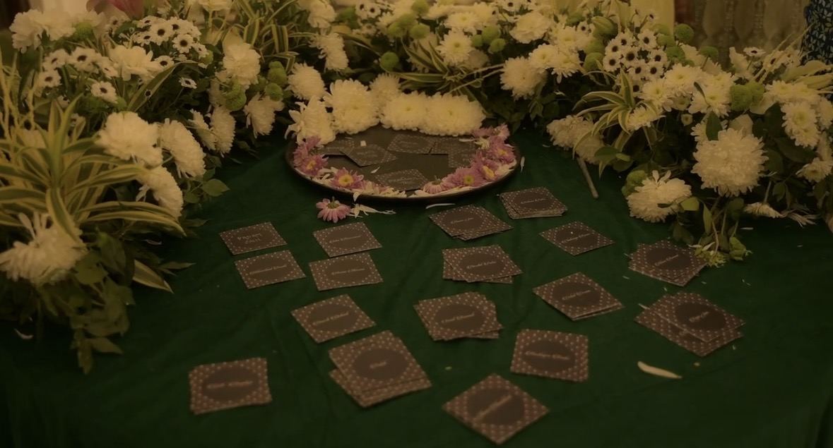 TikTechno event styling with florals and soft lighting